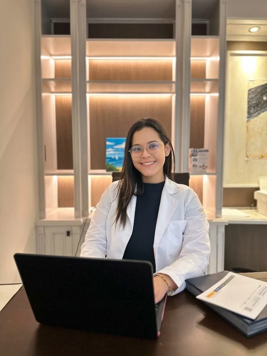 La Dra. Mariana C. Pérez Rosado en su consultorio en Mérida